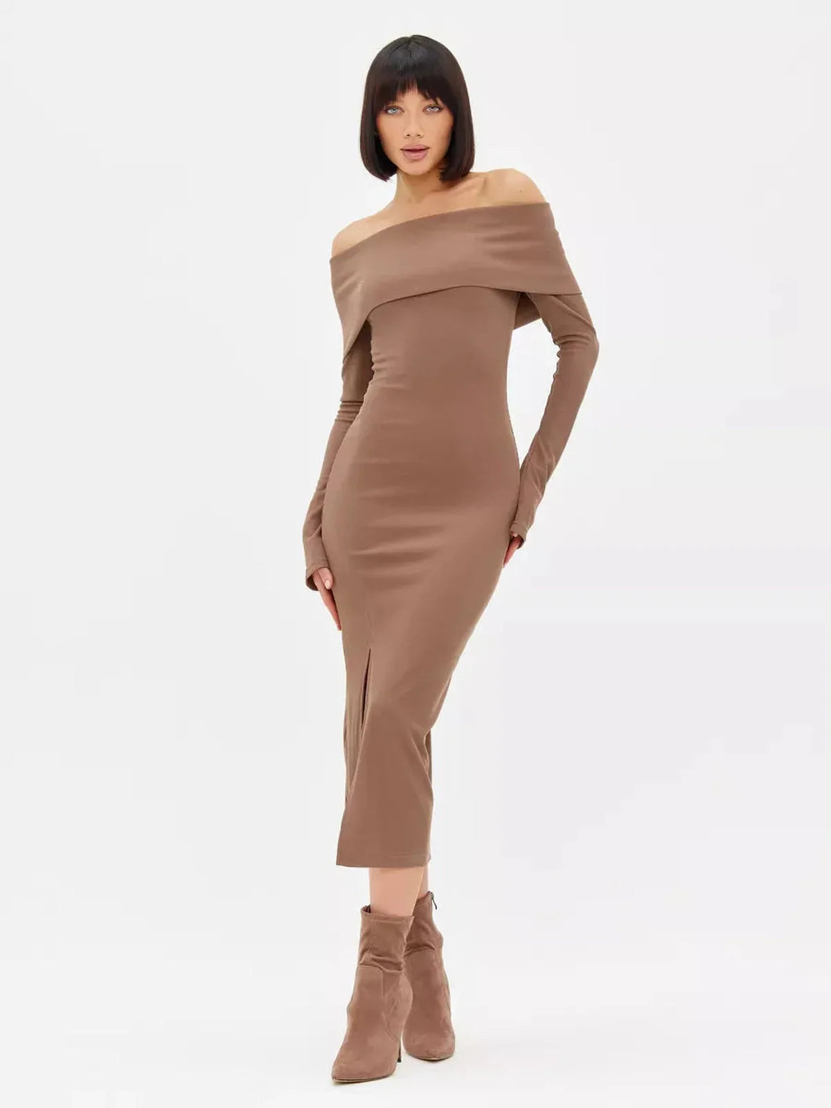 Sculpted Charm Midi Dress