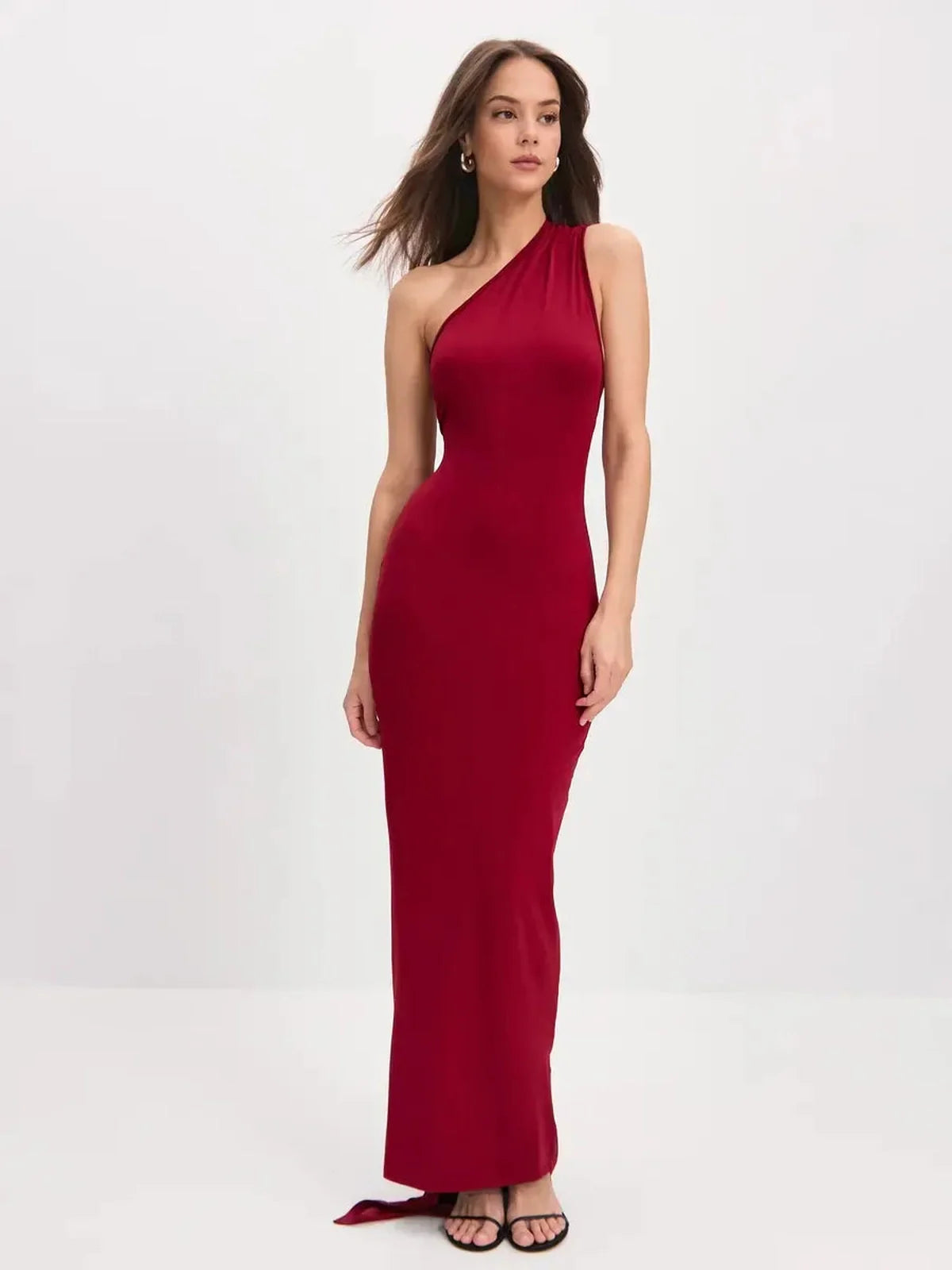Sculpted Flame Maxi Dress