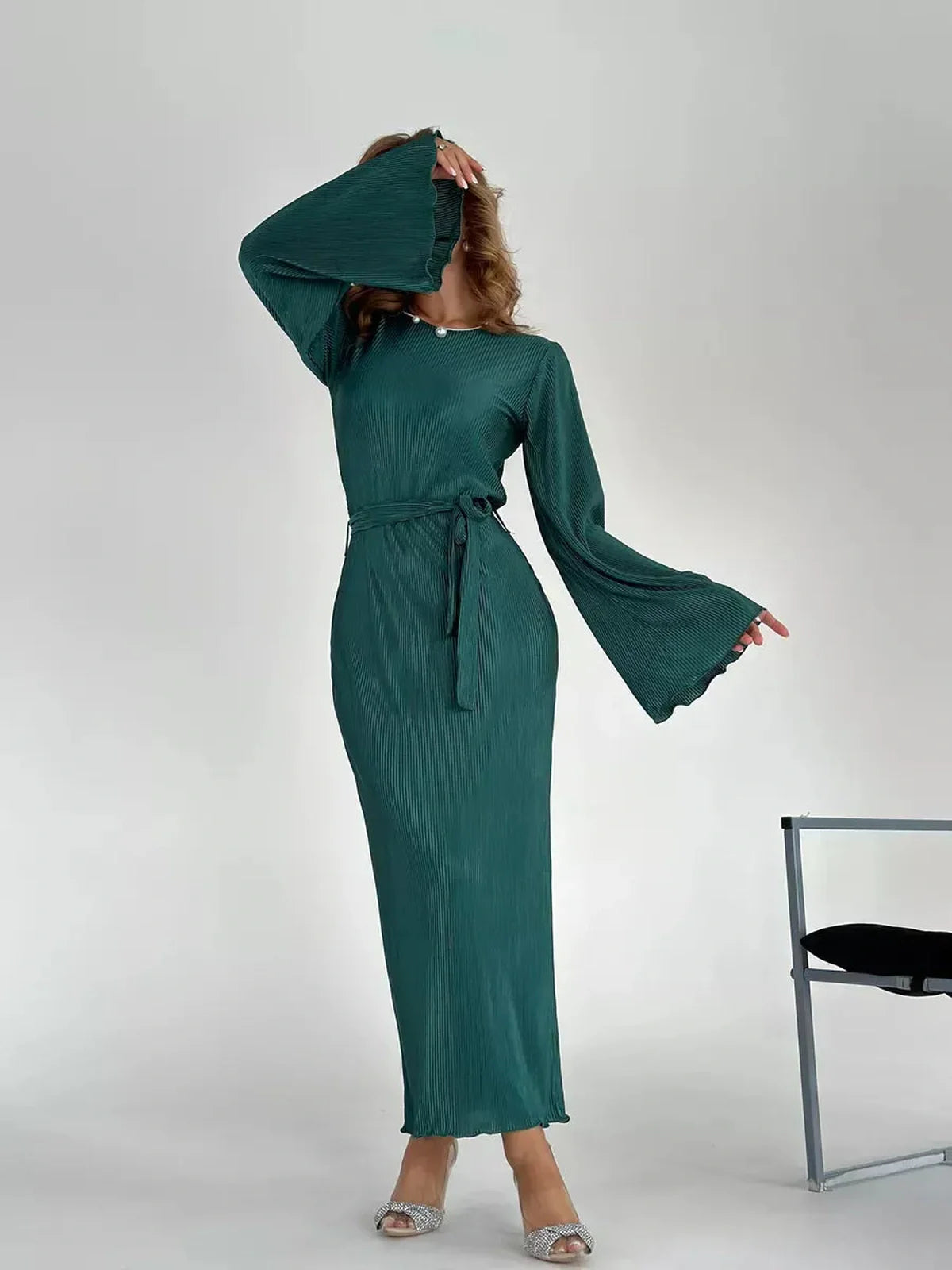 Verdant Grace Midi Dress