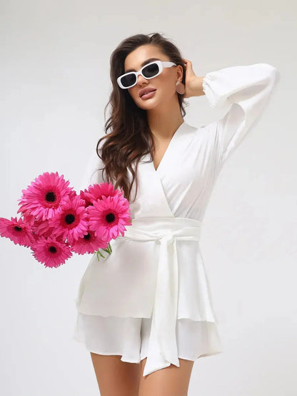 White Wrap Playsuit