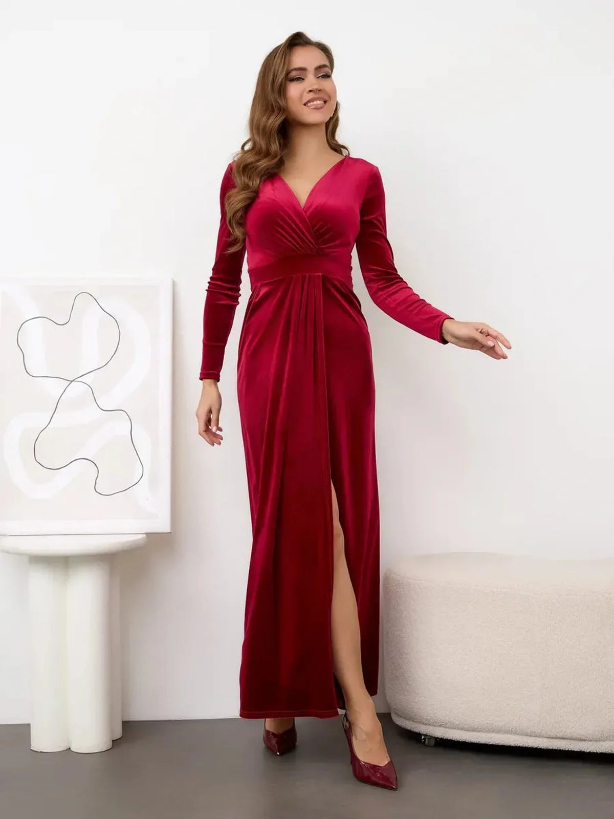 Velvet Allure Maxi Dress