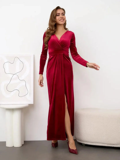 Velvet Allure Maxi Dress