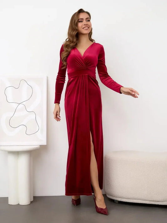 Velvet Allure Maxi Dress