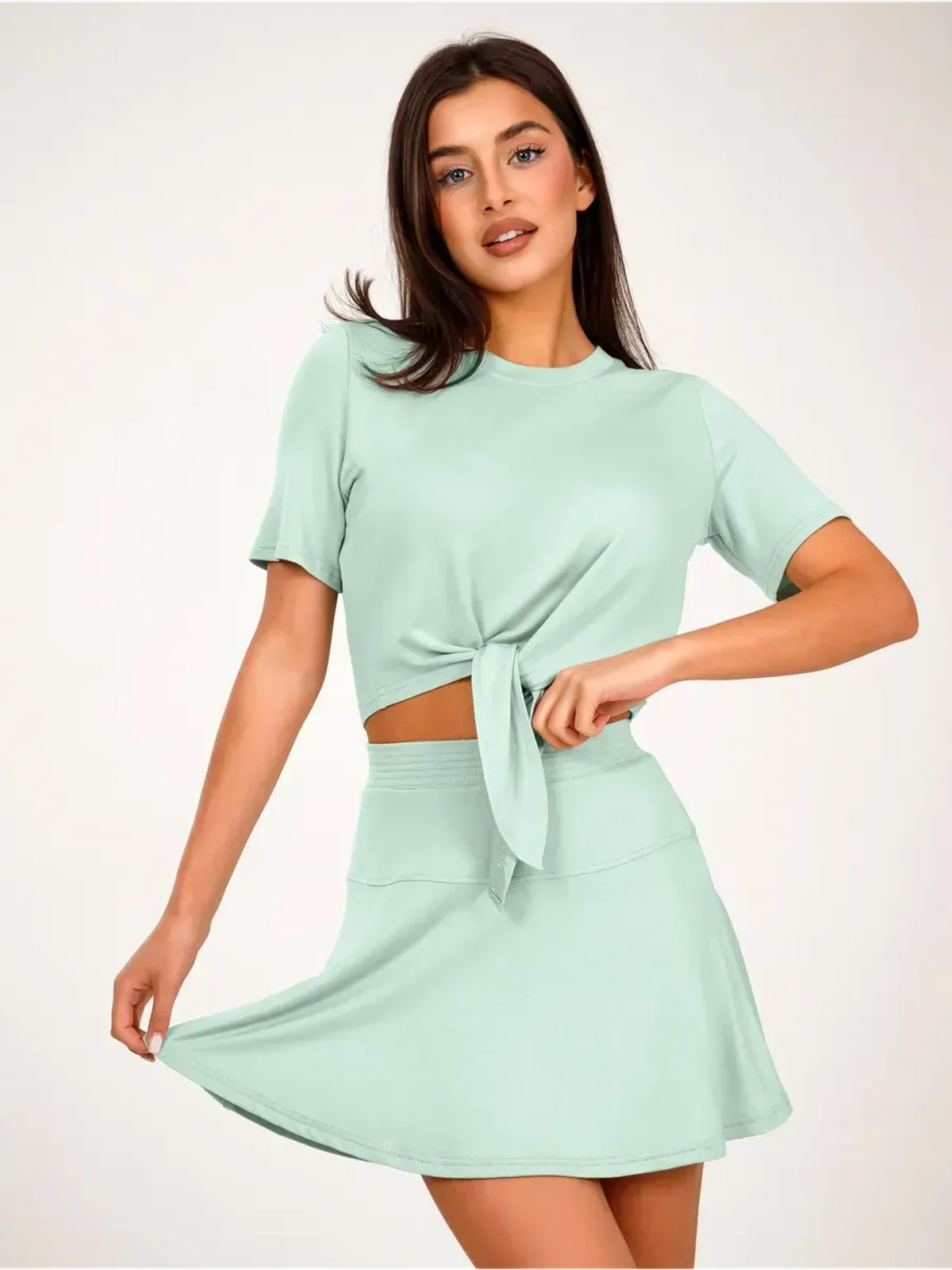 Mint Tie-Front Suit