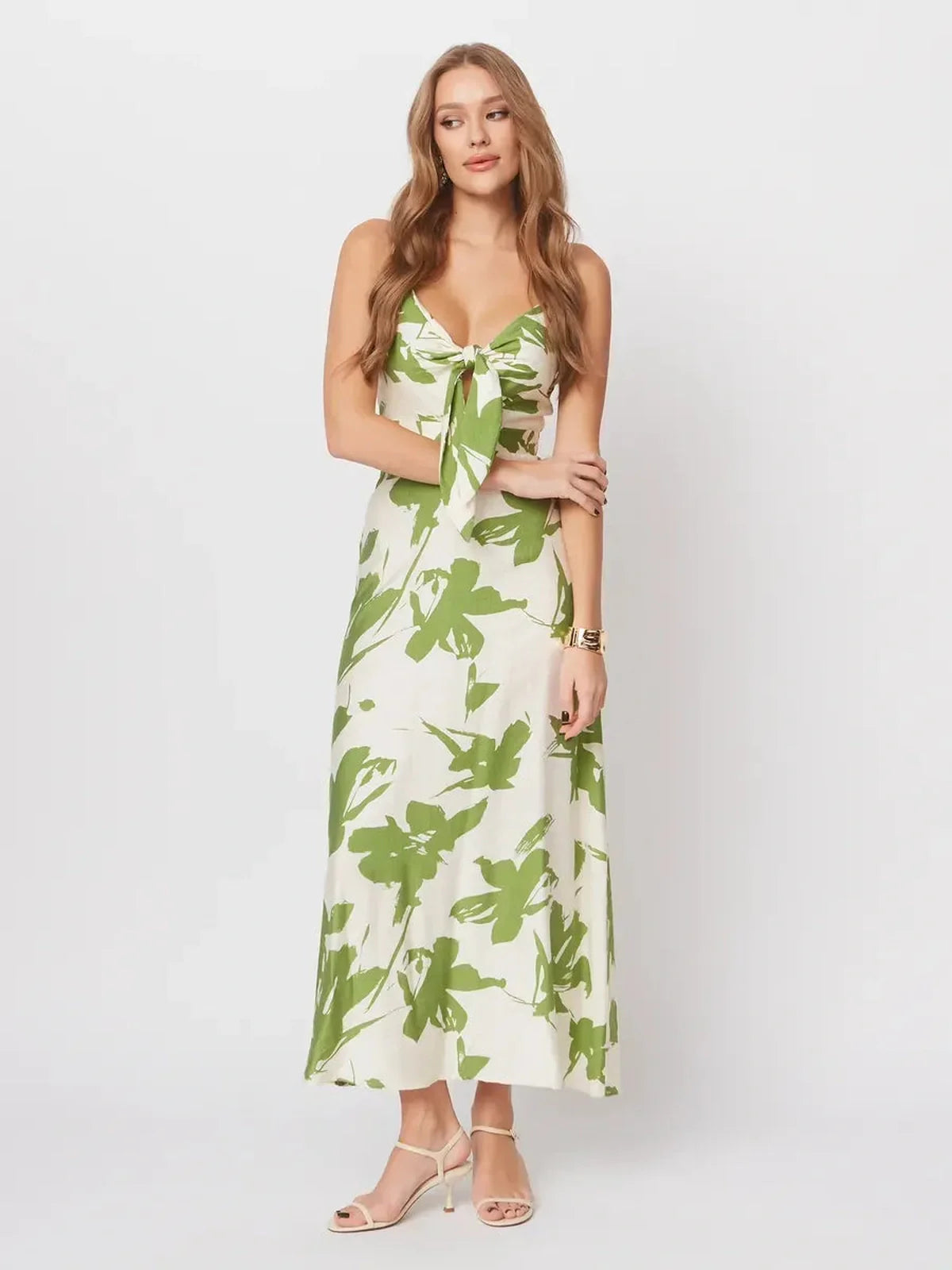 Leaf whisper midi dress