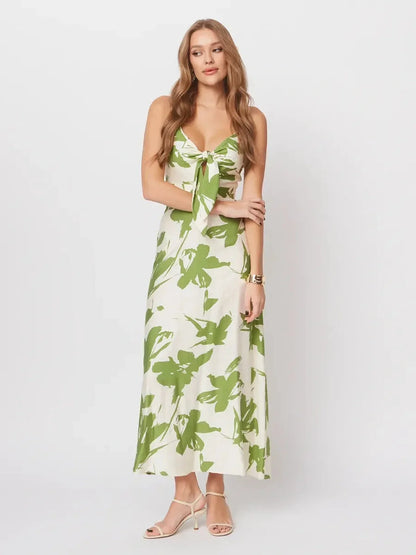 Leaf whisper midi dress