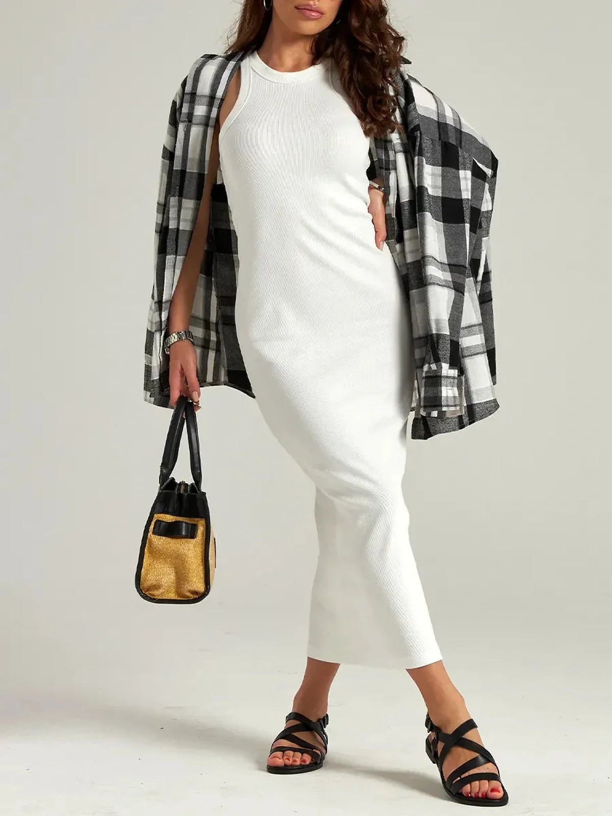 Swanline Midi Dress