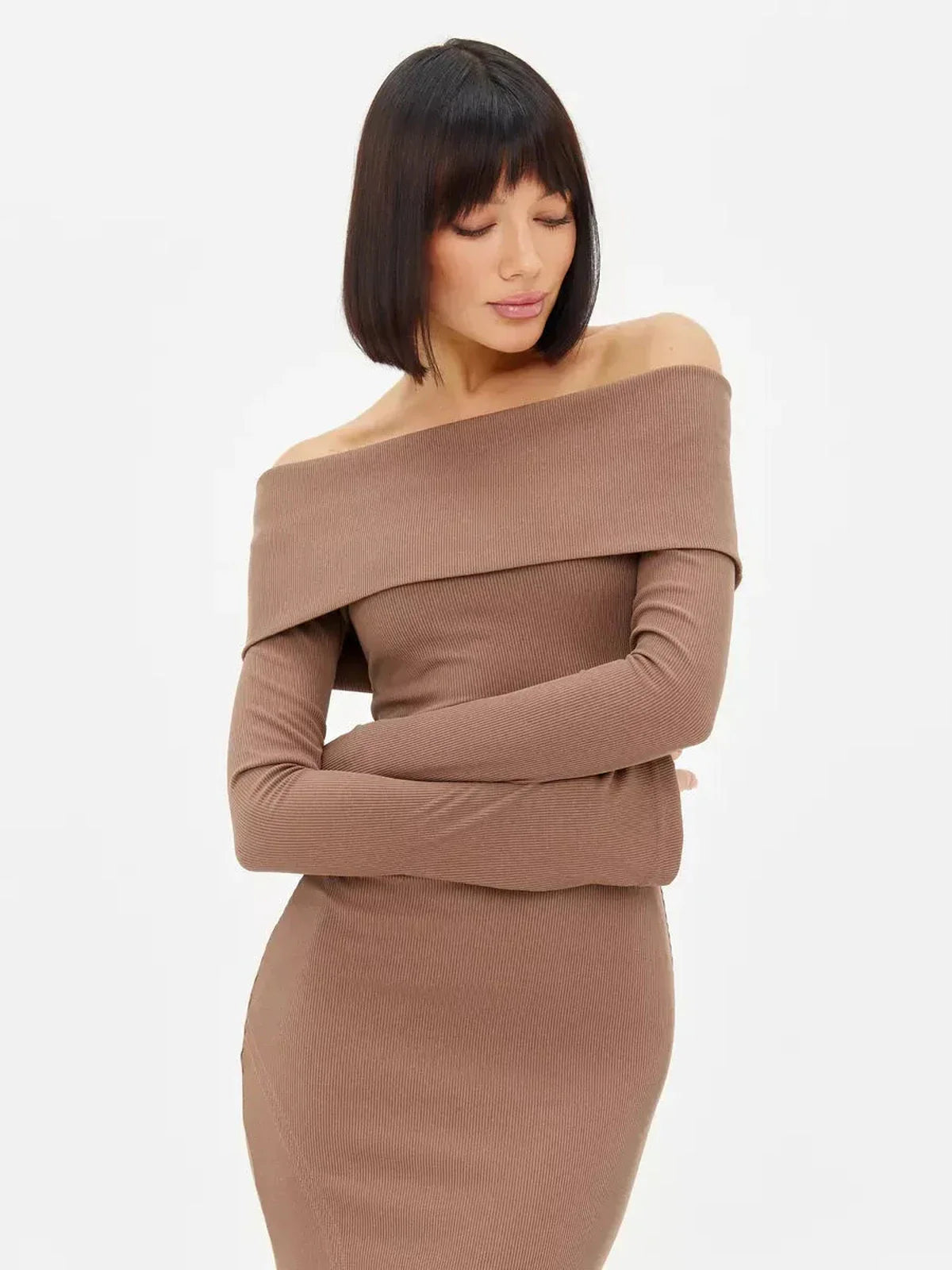Sculpted Charm Midi Dress