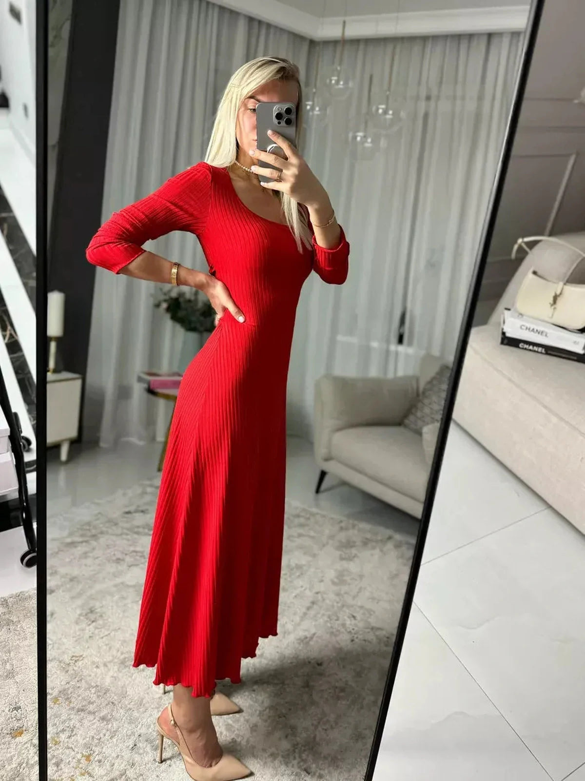 Flare Poise Midi Dress
