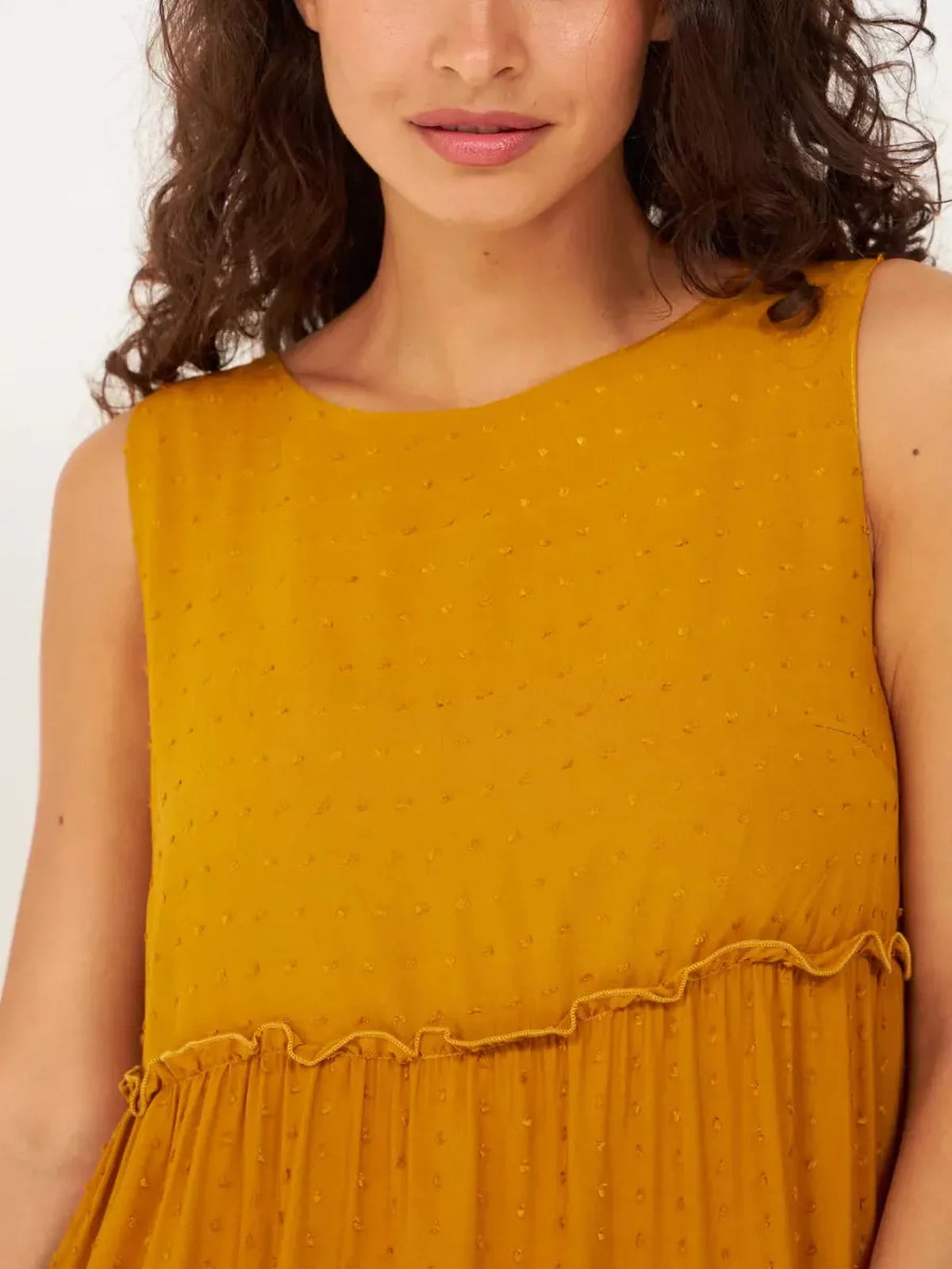 Golden Solstice Midi Dress