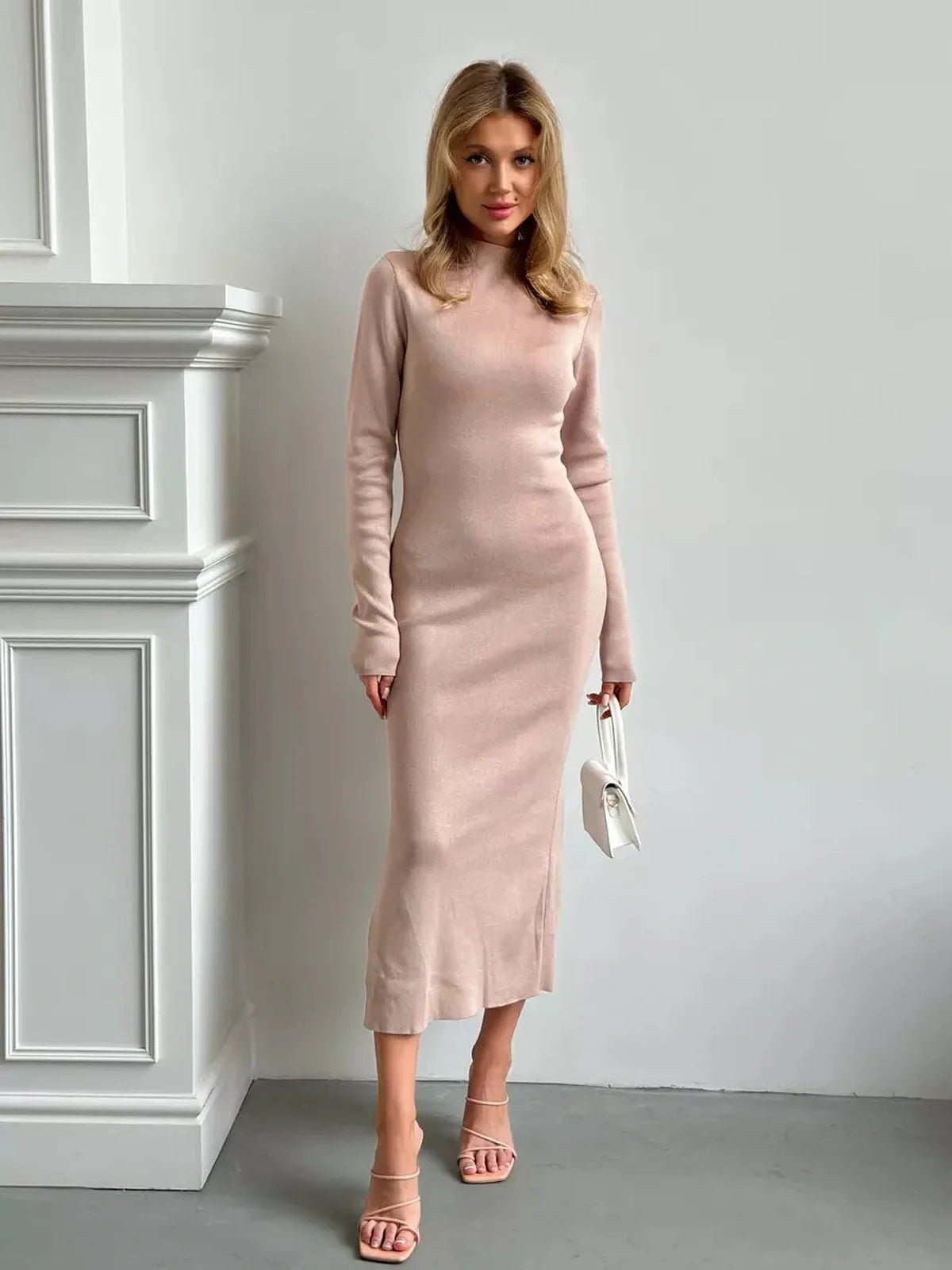 Velour Curve Midi Dress