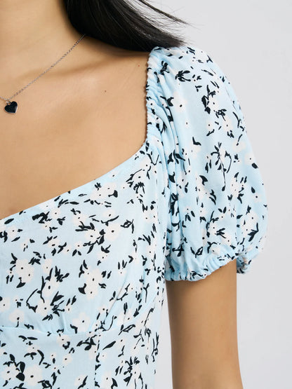 Sky Petal Mini Dress