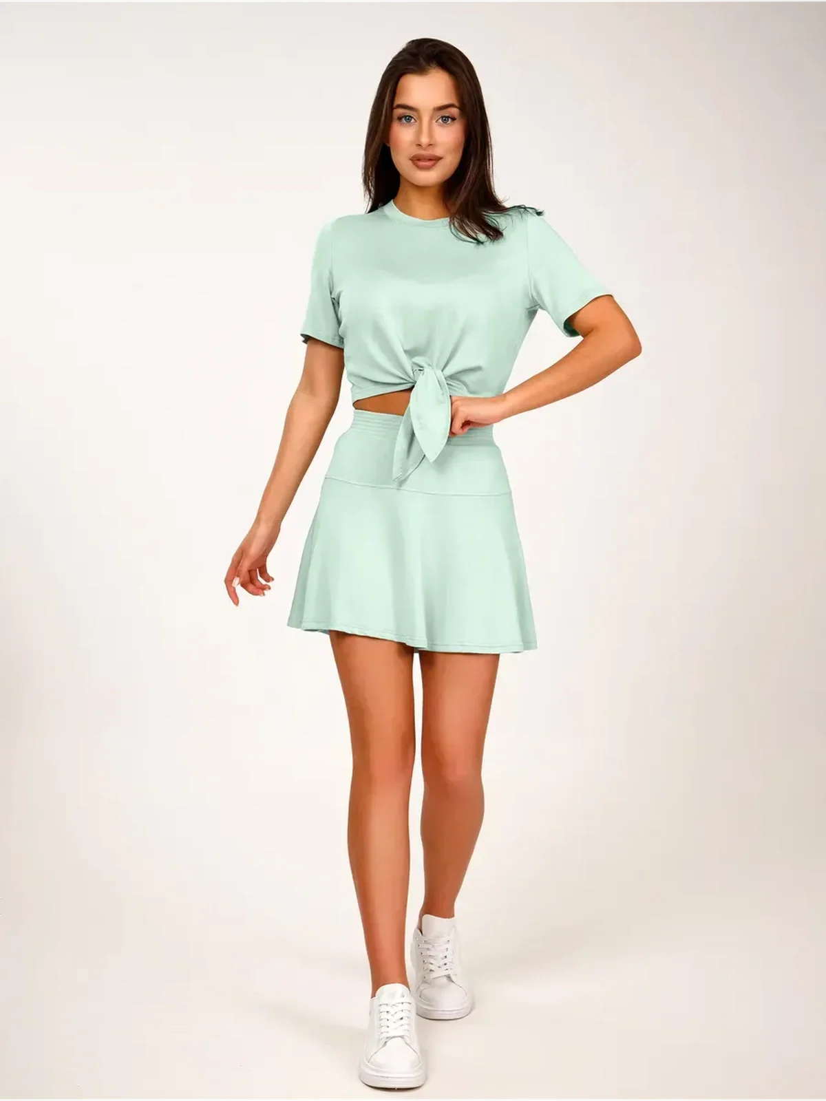 Mint Tie-Front Suit