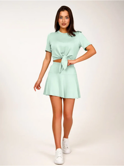 Mint Tie-Front Suit
