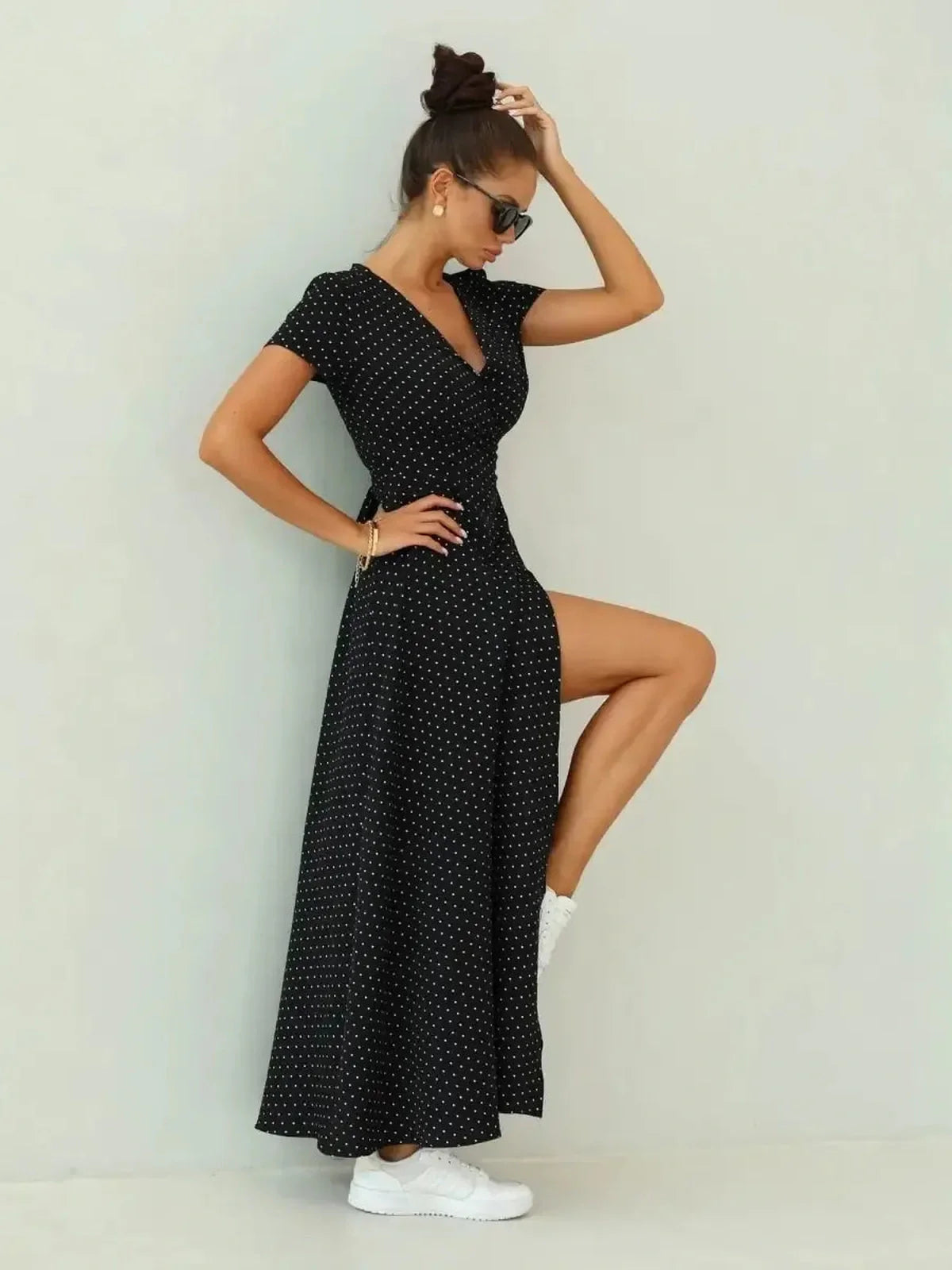 Midnight Dots Maxi Dress