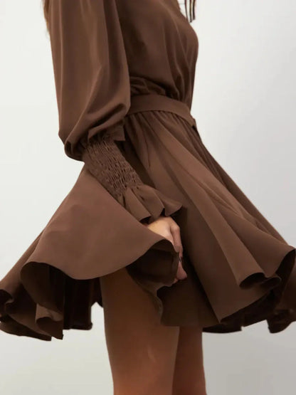 Mocha Grace Mini Dress