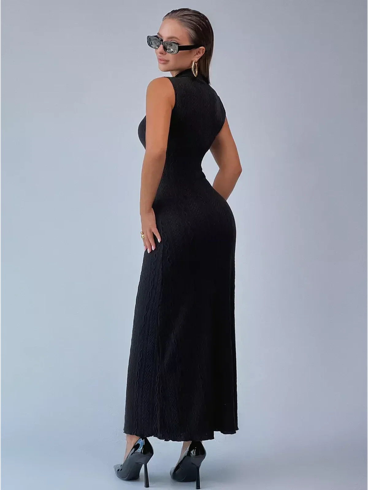 Noir Sculpt Maxi Dress