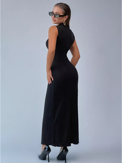 Noir Sculpt Maxi Dress