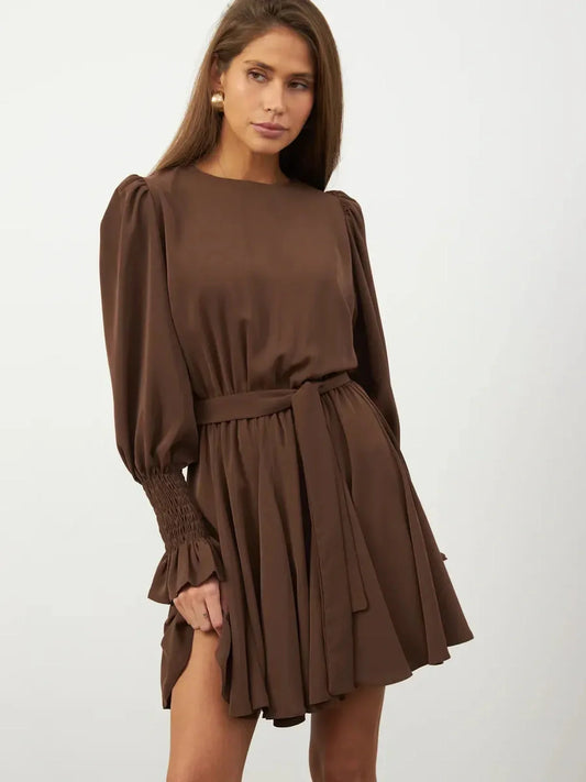 Mocha Grace Mini Dress