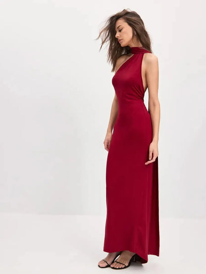 Sculpted Flame Maxi Dress