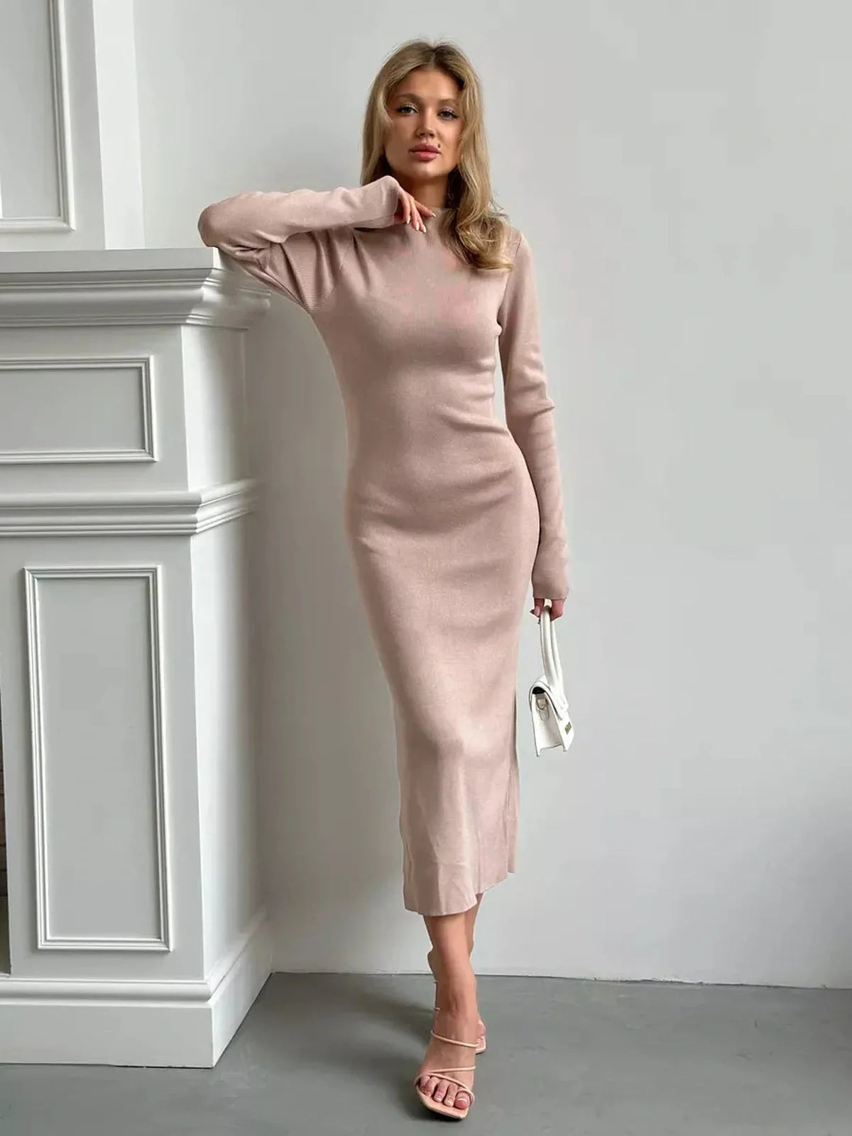 Velour Curve Midi Dress