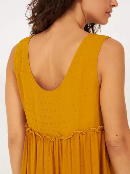 Golden Solstice Midi Dress
