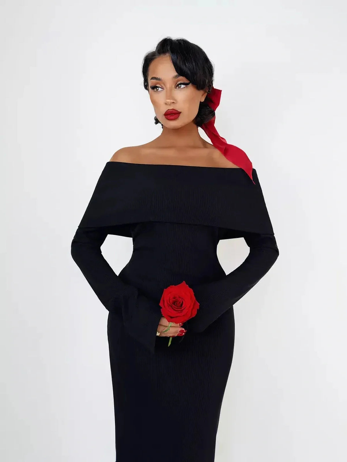 Velour Charm Midi Dress
