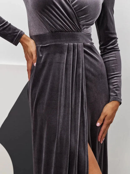 Noir Whisper Maxi Dress