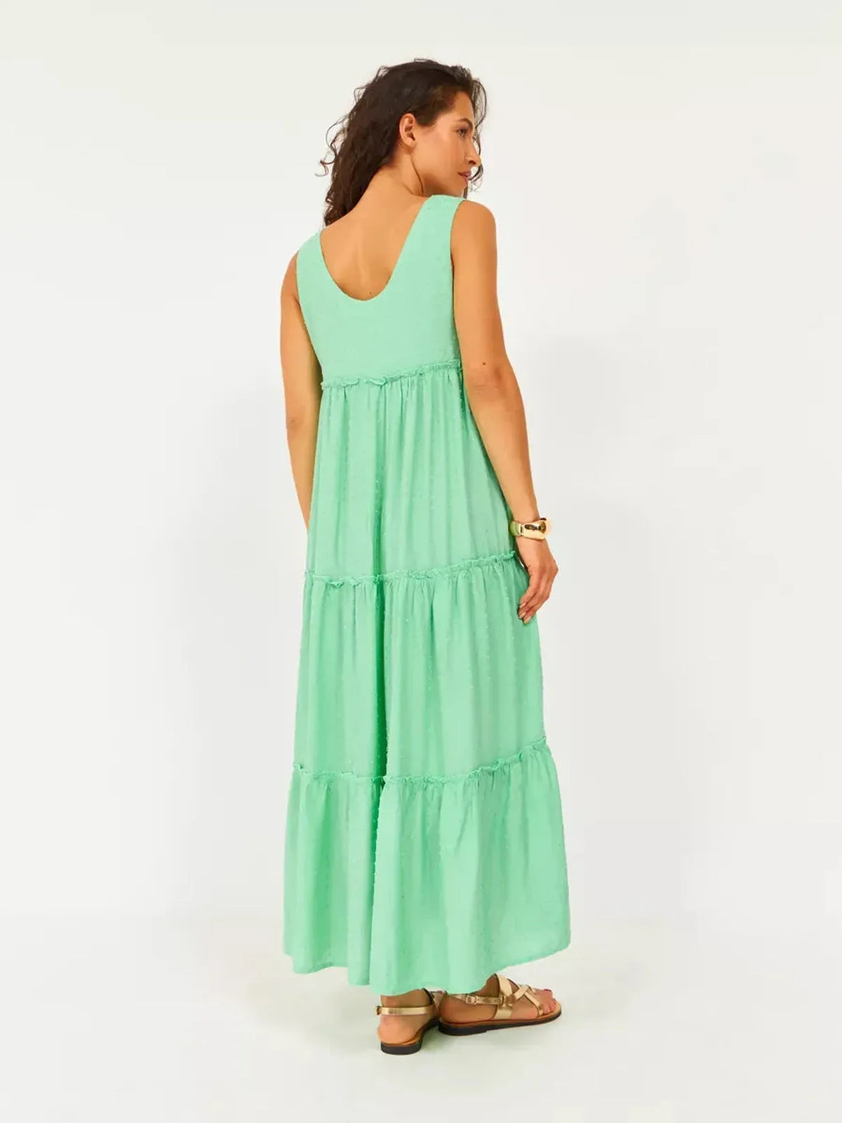 Mint Cascade Midi Dress