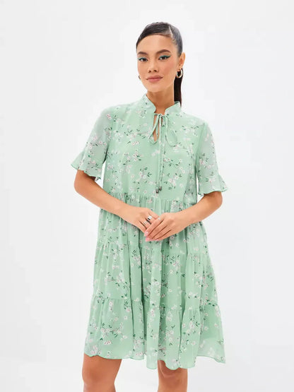 Mint Bloom Mini Dress