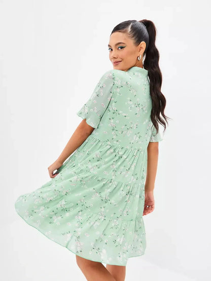 Mint Bloom Mini Dress
