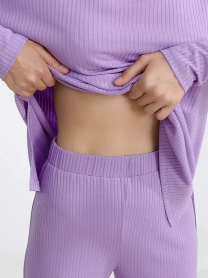 Lilac Ribbed Set