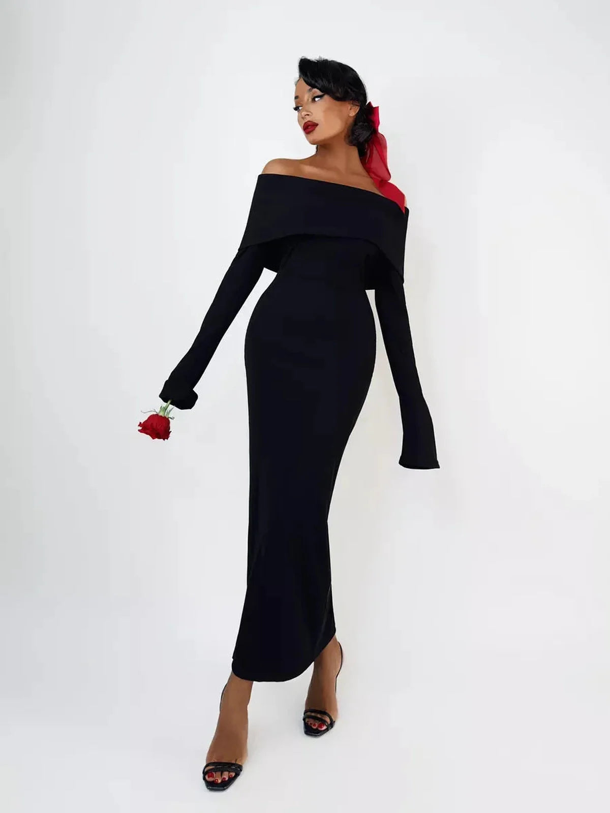 Velour Charm Midi Dress