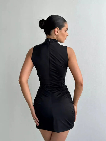 Noir Sculpt Mini Dress
