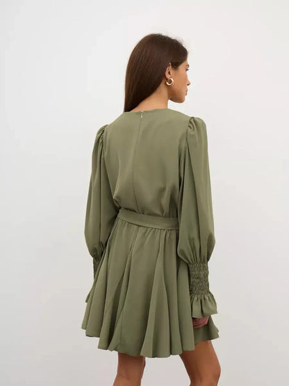 Olive Luxe Mini Dress