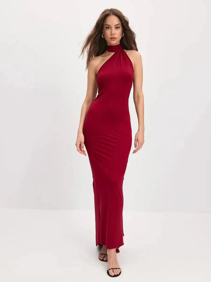 Sculpted Flame Maxi Dress