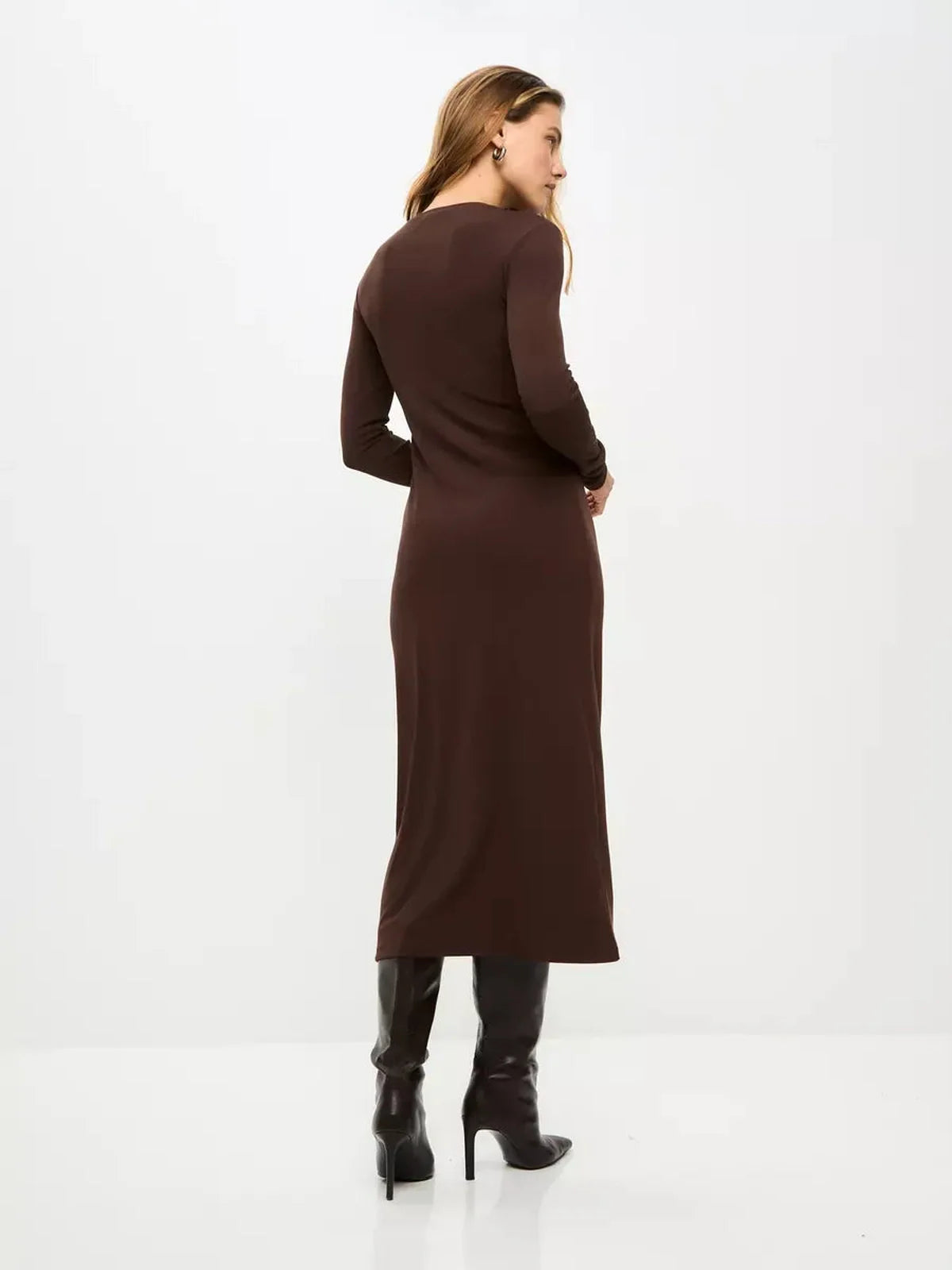 Mocha Fold Midi Dress