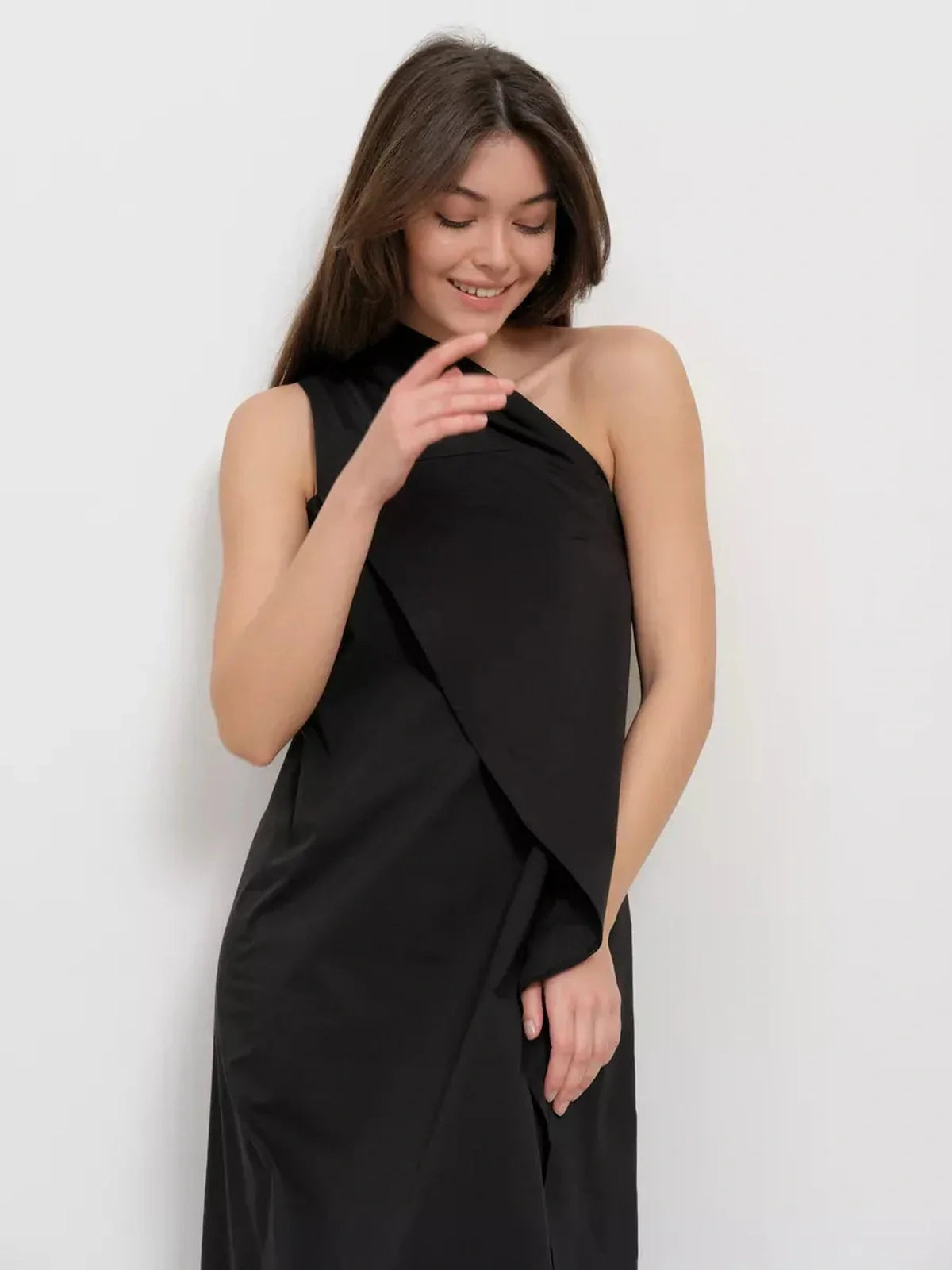 Noir Fold Maxi Dress