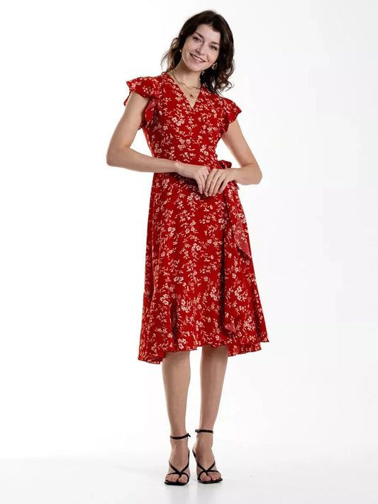 Midnight Bloom Midi Dress