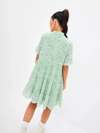 Mint Bloom Mini Dress