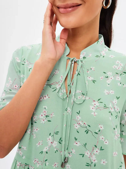 Mint Bloom Mini Dress