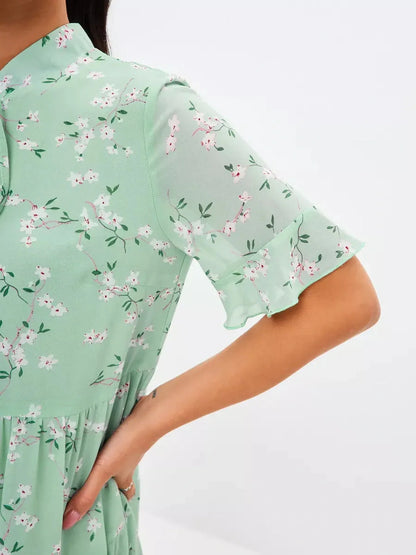 Mint Bloom Mini Dress
