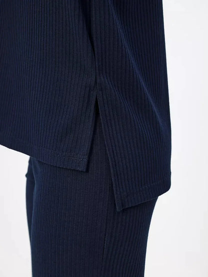 Midnight Ribbed Set