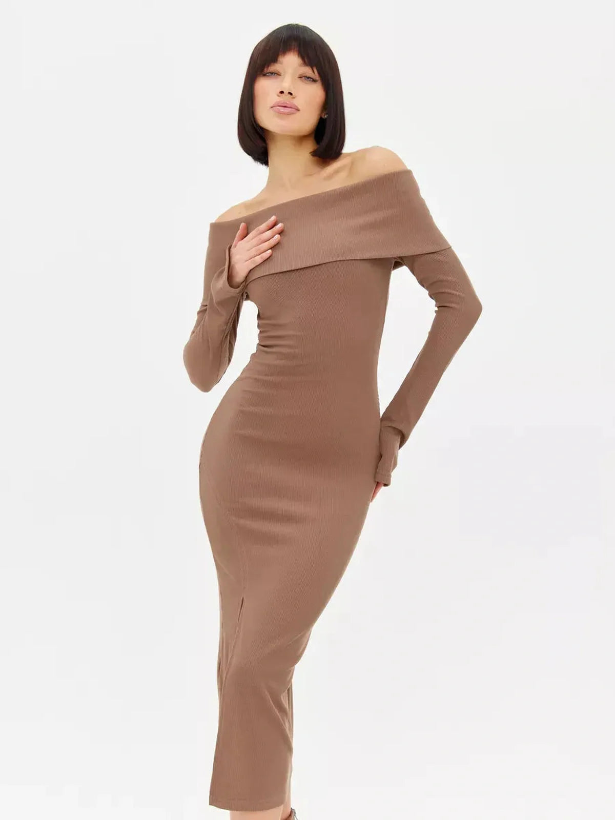 Sculpted Charm Midi Dress