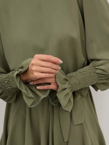 Olive Luxe Mini Dress
