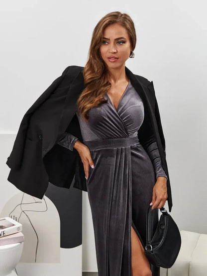 Noir Whisper Maxi Dress