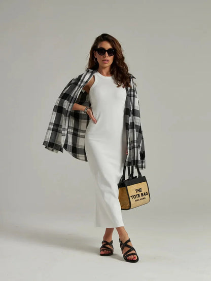 Swanline Midi Dress