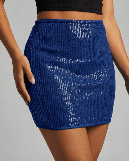 Azure Mini Skirt by Slimona – Sequin high waist bodycon design in striking blue for evening and party wardrobes.